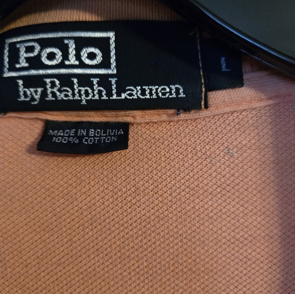 Men's Ralph Lauren Peach Colored Polo Shirt, Size Large - Picture 6 of 7